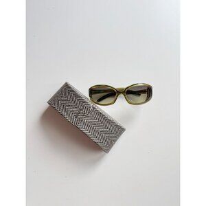 SAMA Mini OLV Olive Brown Green Japanese Acetate Oval Sunglasses